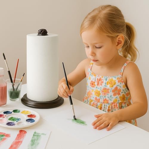 Paper Towel Holder Stand for Countertop, Decorative Freestanding | Paper Towel Holder with Non-Slip Weighted Base, Heavy-Duty & Durable, Fits Regular & Jumbo Rolls, Oil Rubbed Bronze - size: Vertical