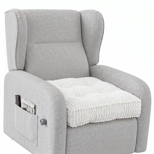 idee-home Recliner Cushions for Elderly, 20x20x5 Inch Recliner Seat Cushion | Corduroy Large Square Seat Cushion Tufted for Recliner Chair, Floor Pillow, Boosting Support Reduce Hip & Lumbar Pain - color: Beige