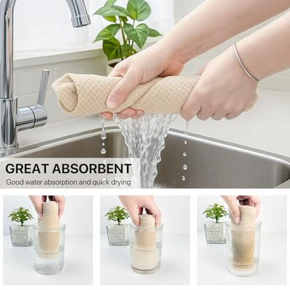100% Cotton Waffle Weave Kitchen Dish Cloths, Ultra Soft Absorbent Quick Drying Dish Towels, 15.7 x 23.6 Inches, 6-Pack, Beige - color: Beige, size: 15 x 23 - 6 Pack