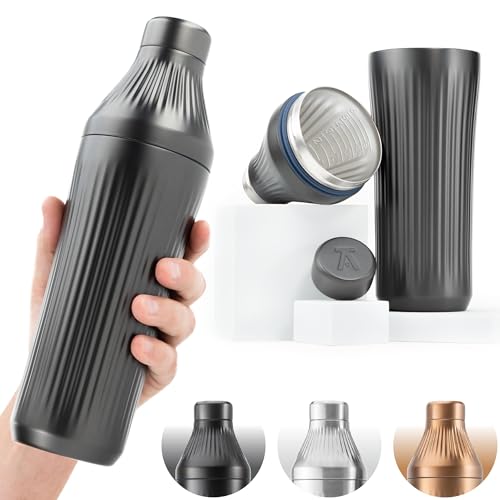 Diamond Edition Hybrid Cocktail Shaker Set, Gunmetal Black, 28 oz | Hybrid Cocktail Shaker with Vacuum Insulated Stainless Steel, Innovative Measuring System, Black, 28 oz - color: Gunmetal Black