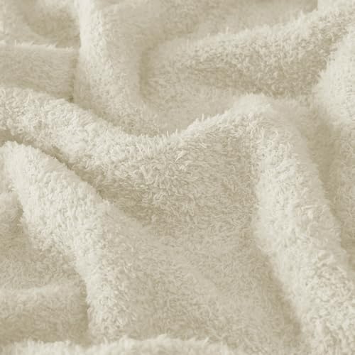 Super Soft Knit Throw Blanket Throw Size Beige - Lightweight Plush Fuzzy Fluffy Warm Cozy Blankets and Throws for Sofa Bed All Season Use, 50x60 inches - color: Beige, size: Throw/Travel(50"x60")