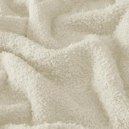 Super Soft Twin Size Beige Knit Throw Blanket - Lightweight Plush Fuzzy Fluffy Warm Cozy Blankets and Throws for Sofa Bed All Season Use, 60x80 inches - color: Beige, size: Twin(60"x80")