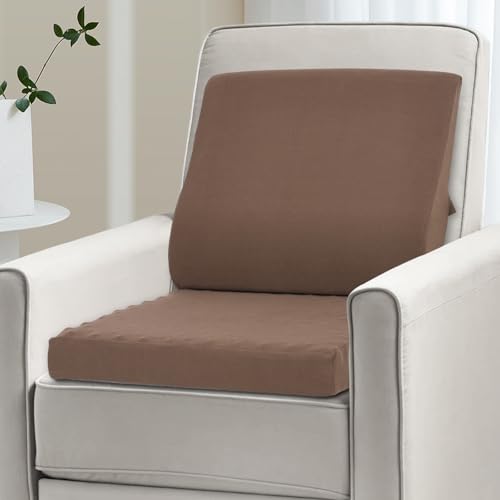 Shinnwa Lumbar Support Pillow for Recliner, Ultra-Soft Foam Back Support Pillow and Egg Crate Foam Seat Cushion 2-in-1 for Couch, Office Chair, for Back Pain Relief, Brown - color: Brown