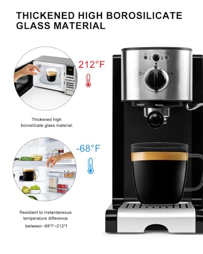 LUXU Glass Coffee Mugs, 24 oz Ice coffee cups,Large Beer Mugs Set of 2 | Everyday Drinkware,Water Glass,Glass Drink Tumblers,Bar Glassware,Borosilicate Glass Mugs with Handle for Hot/Cold Beverages - style: 24 oz large tea cups