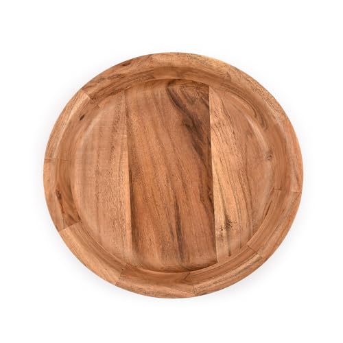 Kimona Salad Bowl Acacia Wood Wooden Bowl for Food, Fruits, Salads and Tableware Decoration for Gifts (10" x 10" x 2.5")