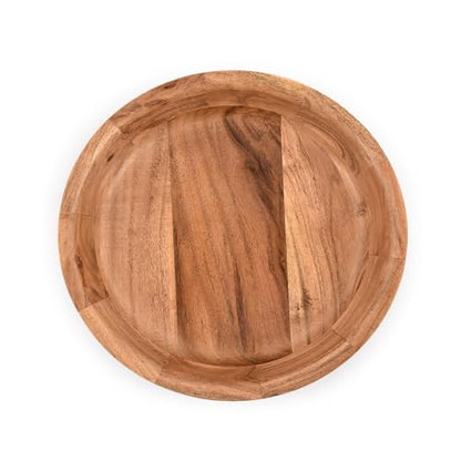 Kimona Salad Bowl Acacia Wood Wooden Bowl for Food, Fruits, Salads and Tableware Decoration for Gifts (10" x 10" x 2.5")
