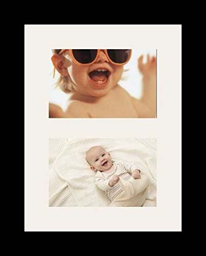 ArtToFrames Collage Photo Frame Single Mat with 2-4x6 Openings and Satin Black Frame. - color: 2 - 4x6 - (2367)