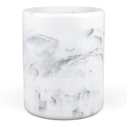 YMXYJM Resin Trash Can, Modern Round Wastebasket, 2 Gallon,White | Modern resin trash can with 2-gallon capacity, sturdy base, and open-top design for bathroom, kitchen, office, and home - color: White
