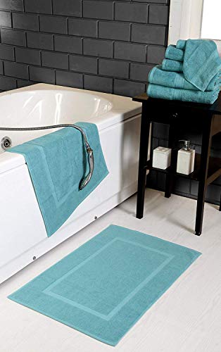 Hillfair Premium 600 GSM 6 Piece Aqua Cotton Bath Towel Set - 2 Bath, 2 Hand & 2 Washcloths - Machine Washable, Hotel Quality, Super Soft & Absorbent - color: Sea Green, size: 6 Piece Towel Set