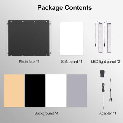EMART Light Box Photography 14"x15" CRI>95 Photo Box for Photobooth Jewelry | 102 LEDs Lights,4 Color Backdrop,Portable & Sturdy,For Toys Watches Cosmetics Photo Studio Products Displays Photography