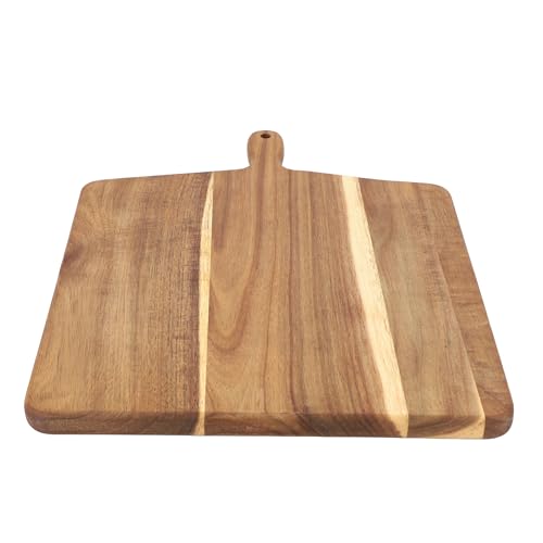 Elama 13 Inch Square with Handle Thick Acacia Wood Butcher Block – Heavy-Duty Cutting and Serving Board for Meat, Cheese, and Vegetables (13 Inch Square with Handle) - color: 13 Inch Square with Handle, size: 15.5"L x 12"W
