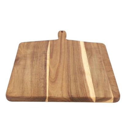 Elama 13 Inch Square with Handle Thick Acacia Wood Butcher Block – Heavy-Duty Cutting and Serving Board for Meat, Cheese, and Vegetables (13 Inch Square with Handle) - color: 13 Inch Square with Handle, size: 15.5"L x 12"W