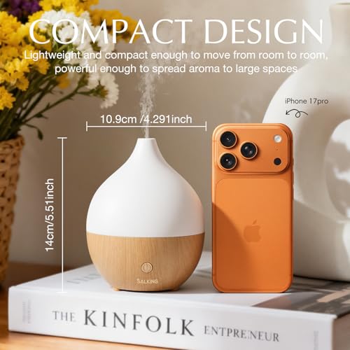 SALKING Essential Oil Diffuser with Remote Control, 100ml Diffuser for Home | 2 Mist Modes Ultrasonic Diffuser, Timer, Aromatherapy Diffuser for Essential Oils, Cool Mist Humidifier, for Bedroom, Office - color: Remote Control