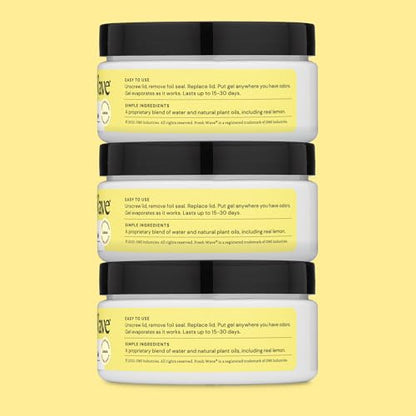 Fresh Wave Lemon Odor Eliminator Gel 3-Pk 7 oz - Air Freshener for Home | Plant-based essential oils. Lasts 15-30 days per jar. No plug-in needed. Pet-safe, closet and bathroom deoderizer. - size: 7 Fl Oz (Pack of 3)