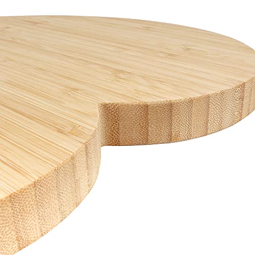 BambooMN Heart-Shaped Bamboo Serving and Cutting Board, 12" x 12" x 0.75" - 1 Piece - size: 12"L x 12"W