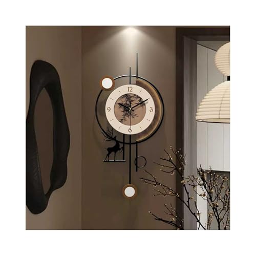 Decorative Wall Clock – 27"x12" Large Modern Brown Bamboo Design, Silent Non-Ticking Battery Operated Clock for Bedroom, Kitchen & Apartment Wall Décor - color: Bamboo Pattern