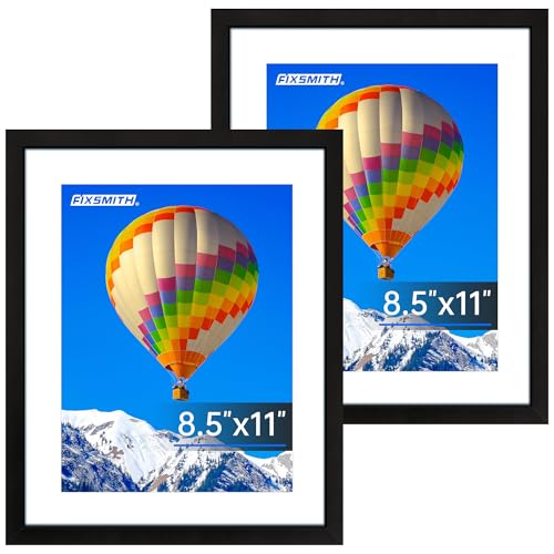 8.5x11 Picture Frame Set of 2, Photo Frame with HD Plexiglass, Display Pictures 6x8 with Mat or 8.5x11 Without Mat, Black Picture Frames Collage Wall Decor, Gallery Wall Frame - color: Black, size: 8.5"×11"