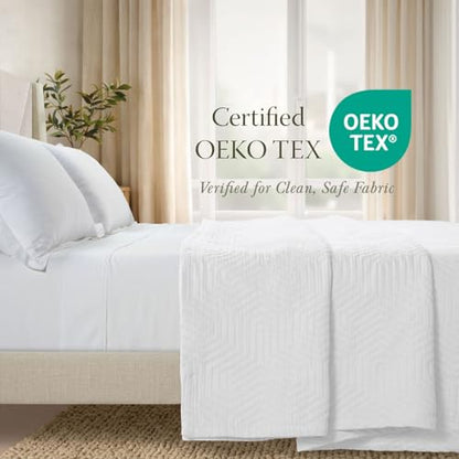 Threadmill Luxury Cotton Blankets for Queen Size Bed | All-Season 100% Cotton Queen Size Blanket | Aster Jacquard Cozy Lightweight, Soft Breathable Coverlet fits Full Size Bed, 90x92 | White | 100% Cotton, Jacquard Pattern, 90x92 in, Breathable, All-Seaso