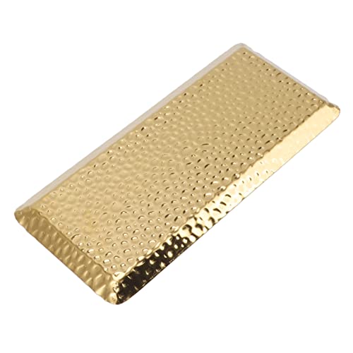 Hammered Tray, Stainless Steel Mirror Polished Serving Platter with Elegant Design, Perfect for Desserts and Fruits for Home Kitchen (Gold) - color: Gold
