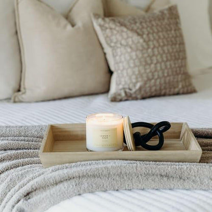 Lemon & Sage 3 Wick Scented Candle - 43 Hour Burn | Made in the USA Luxury Clean Soy Wax Candles - Long Lasting Large Glass Jar Candle for Home - 3 Wicks - 14.9oz - color: Lemon + Sage