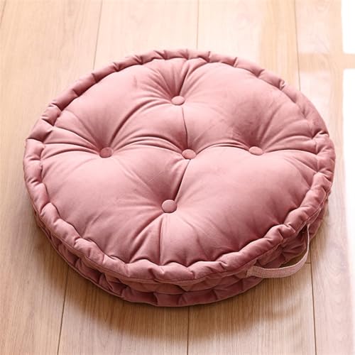 Lifup Large Round Floor Pillow, Meditation Cushions with Handle Pink 20" | Tufted Plush Cushions, Classroom, Balcony, Tatami Living Room, Office & Tatami, Yoga Seating - color: Pink
