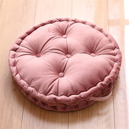 Lifup Large Round Floor Pillow, Meditation Cushions with Handle Pink 20" | Tufted Plush Cushions, Classroom, Balcony, Tatami Living Room, Office & Tatami, Yoga Seating - color: Pink