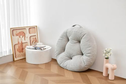 Floor Pillow Cushion with Handle for Adults Women Men | Large Meditation & Sitting Cushion Pillow for Tatami, Living Room, Yoga (1, Light Gray, Round, 22" x 22" x 6") - color: Light Gray, Round
