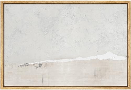 SIGNWIN Framed Canvas Print Wall Art Gray White Watercolor Landscape Abstract Shapes Illustrations Modern Art Decorative Contemporary Chic Minimal for Living Room, Bedroom, Office - 24"x36" Natural - color: A11-02-m044, size: 36"L x 24"W