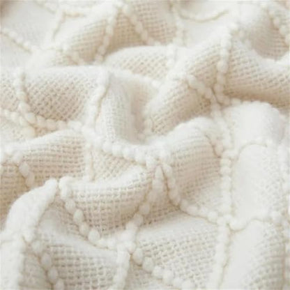Knit Throw Blanket Waffle Weave Textured Midweight Soft Throw for Couch Sofa Bed Living Room Use