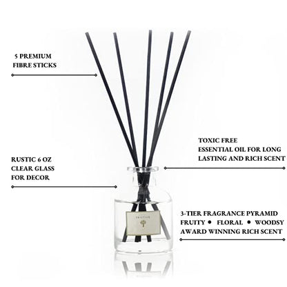PRISTINE Himalayan Tea/Inspired by Westin Hotel Reed Diffuser for Home | Fresh Bergamot/White Tea Room Fragrance Reed Diffusers, Oil & Room Diffusers with Reed | Home Fragrance Scent Diffuser - size: 1.6 oz