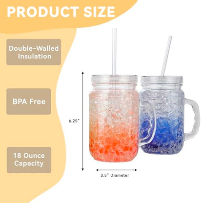 Lily's Home Old Fashioned Glasses with Lids Straws and Handles, 16 oz Set of 4 – Clear Acrylic Tumbler Cups with Color Accents, Reusable Party Drinkware for BBQ, Poolside, Outdoor Events & Home Bar - style: With Lids and Straws