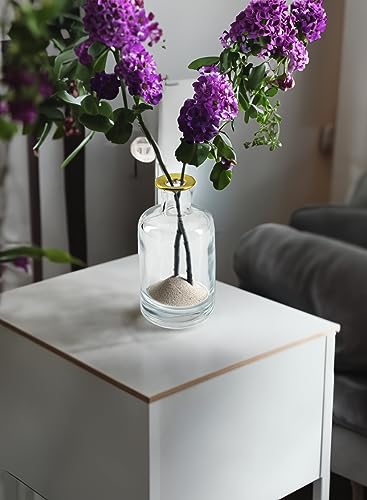 Serene Spaces Living Set of 6 Bud Vases with Gold Tip, Tealight, Pillar Holder, Decorative Vase, Ideal for Wedding, Birthday, Thanksgiving, Christmas - size: Set of 6