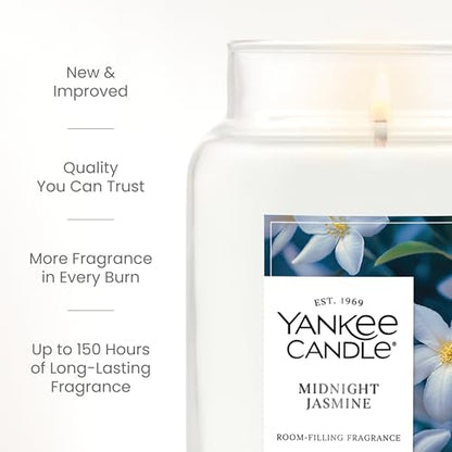 Yankee Candle Midnight Jasmine Scented Candle, 22oz Large Jar with up to 150 Hour Burn Time, Giftable - color: Midnight Jasmine, size: Large Jar
