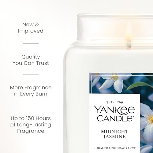 Yankee Candle Midnight Jasmine Scented Candle, 22oz Large Jar with up to 150 Hour Burn Time, Giftable - color: Midnight Jasmine, size: Large Jar