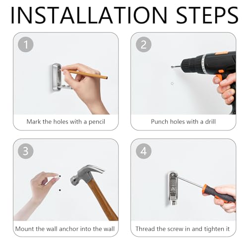 4PCS Foldable Wall Hooks, Heavy Duty Zinc Alloy Folding Wall Hooks, Folding Coat Hooks Wall Mount Bathroom Foldable Towel Hooks for Hanging Clothes, Bags, Hats, Bathrobes, Keys and Kitchen (Silver) - color: Silver, size: 4 Hooks
