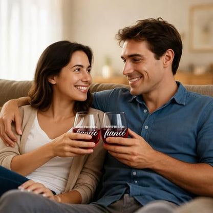 AW BRIDAL Engagement Gifts for Couples Wine Glasses Set, 2026 Fiance Gifts for Women and Newly Wed, Wedding Gift for Bride and Groom, Wine Decanter Set for Engagement and Bridal Shower - style: Wine Decanter-Fiance