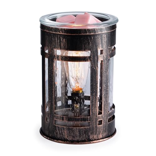 Candle Warmers Etc. Vintage Bulb Illumination Fragrance Warmer- Light-Up Warmer for Warming Scented Candle Wax Melts and Tarts to Freshen Room, Brown Mission - size: Mission