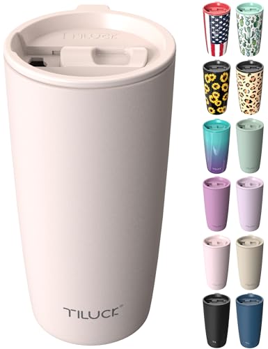 TILUCK 20 oz Insulated Coffee Tumbler with BPA-Free Lid | Travel Coffee Mug, Dishwasher Safe, Cup Holder Friendly, Double-Wall Vacuum Insulation for Hot & Cold Drinks, MatteSakuraPink - color: Matte SakuraPink, size: 20 Ounces