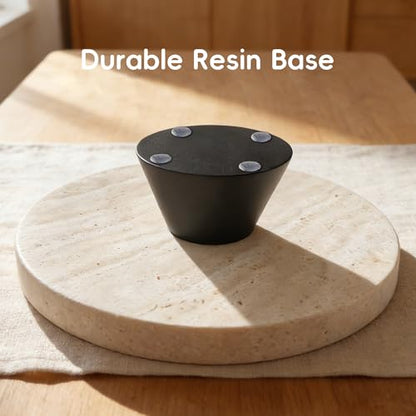 Large Decorative Fruit Bowl,Modern Travertine Key Bowl for Entryway Table,Pedestal Bowl for Dining Table Center,Living Room, Kitchen Decor Modern Home Decor Marble Bowl (10.23 Inch)