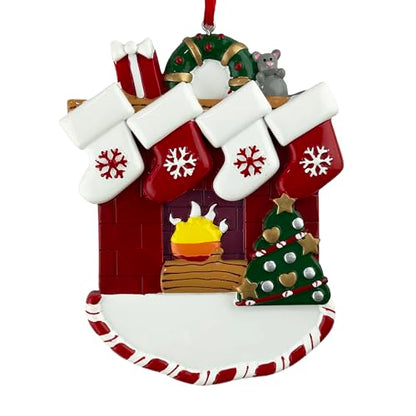 Customized and Personalized Christmas Ornament - Family of 2-6 with One Pet - Add 1 of The 26 Different Dogs and Cats to Design Your Own Custom Pet Design -Made to Order (Family of 4 with 1 Pet) - size: Family of 4 with 1 Pet