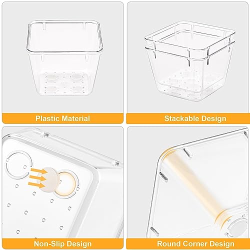 SMARTAKE 13-Piece Drawer Organizers with Non-Slip Silicone Pads, 5-Size | Clear Desk Bathroom Drawer Organizer Trays Storage Tray for Makeup, Jewelry, Utensils in Bedroom Dresser, Office and Kitchen - size: 13 PCS