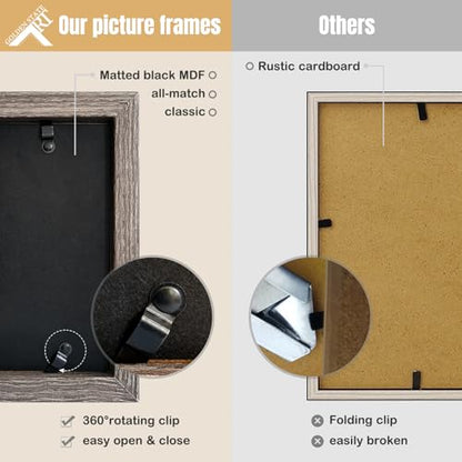 Golden State Art, 4x6 Triple Picture Frame Grey- Real Glass, 2 Pack | Trifold Photo Frame Vertical Display for Desktop - Three Folding Picture Collage - color: Gray, size: 4x6(2 Pack)