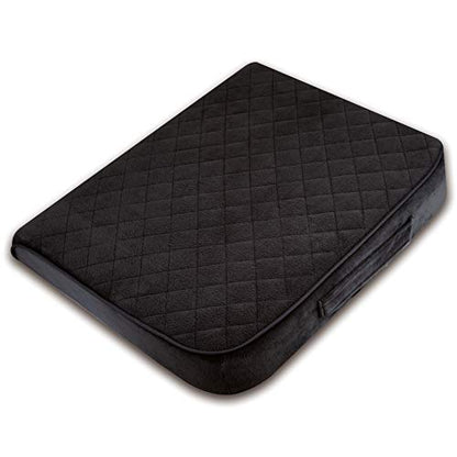 Large 19"x17"x3.25" Medium-Firm Memory Foam Seat Cushion with Cooling Effect, Washable Cover and Non-Slip Base for Office Chairs, Wheelchairs, Recliners, Cars - Back Pain Relief - Black - color: Black