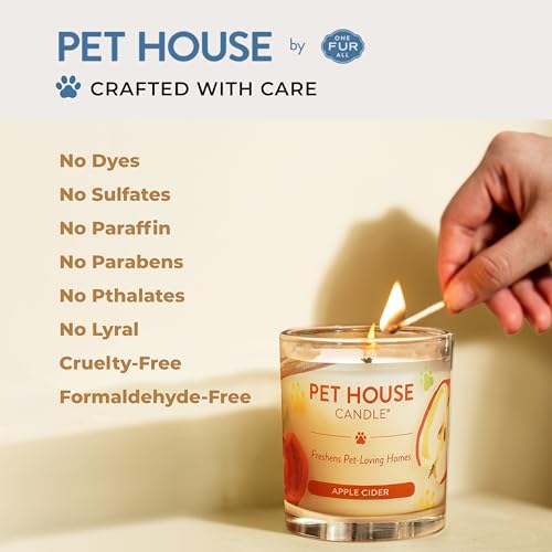 Pet House Candles, Clean Long-Burning, Scented Pet Friendly Candles, Plant-Based, 60 Hour Burn Time - Ocean Driftwood, 9 oz - color: Ocean Driftwood, size: Pack of 1