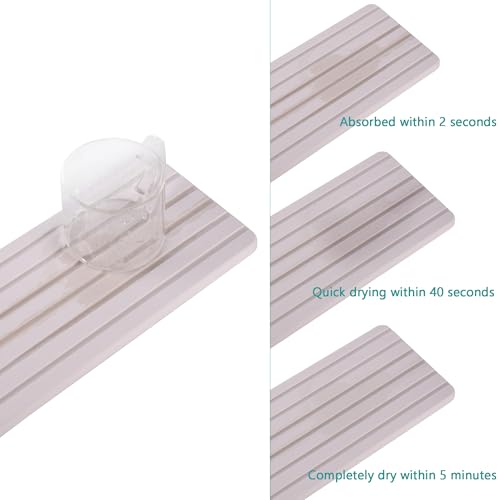 NiuYichee Set of 4 Water Absorbent Diatomite Coasters, Diatomaceous Earth Kitchen Soap Dish, Bathroom Trays, Water Absorbing Stone Used for Hand Soaps & Plants & Toiletries in The Modern Home - color: Set of 4 White With Grooves