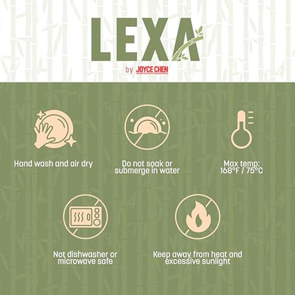 LEXA 12" Handmade Natural Bamboo Wooden Fruit Bowl for Kitchen Counter - 130 oz Lightweight Large Bamboo Wood Salad Bowl - color: Natural Wood
