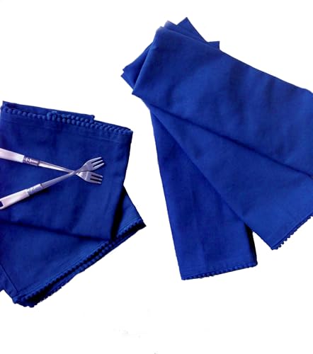 Kitchen Towels 100% Cotton Solid Kitchen Dish Cloths Hand Towel Reusuable Dish Towel for Cleaning & Drying Tea Towels Set with Hanging Loop - 18"x28" -Blue, Pack of 6 - color: Blue, size: Pack of 6