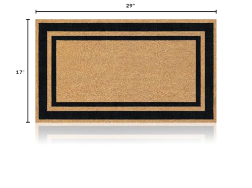 Coir Welcome Mat, Non-Slip, Edge, 17 x 29 in | 100% Natural Coir, Anti-Shedding, Durable PVC Backing, Traps Dirt and Mud, Indoor and Outdoor Entryway, Easy to Clean - color: Edge