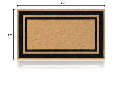 Coir Welcome Mat, Non-Slip, Edge, 17 x 29 in | 100% Natural Coir, Anti-Shedding, Durable PVC Backing, Traps Dirt and Mud, Indoor and Outdoor Entryway, Easy to Clean - color: Edge