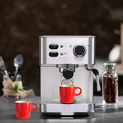 homEdge Mini Porcelain Espresso Cup, 4 Ounces / 120 ml Tiny Ceramic Coffee Mugs Demitasse for Espresso, Tea- Set of 6, Red - color: Red